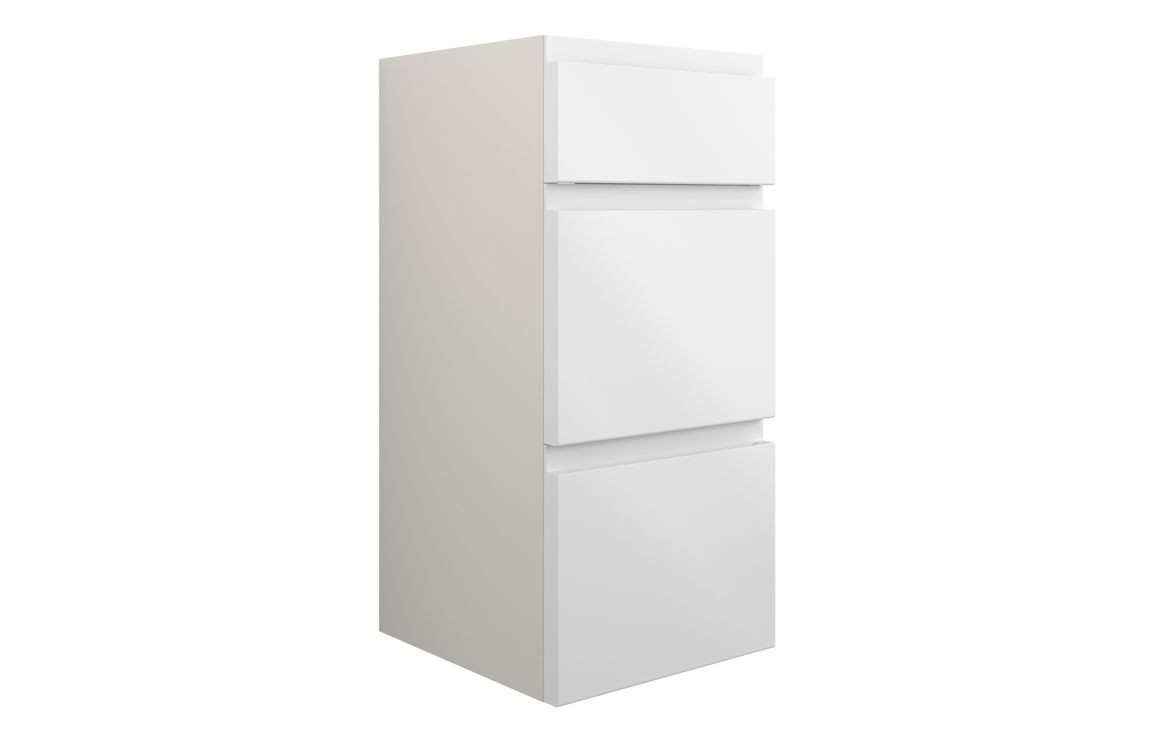 Tewin 300mm Standard 3 Drawer Unit - White Gloss (Grey Cab)