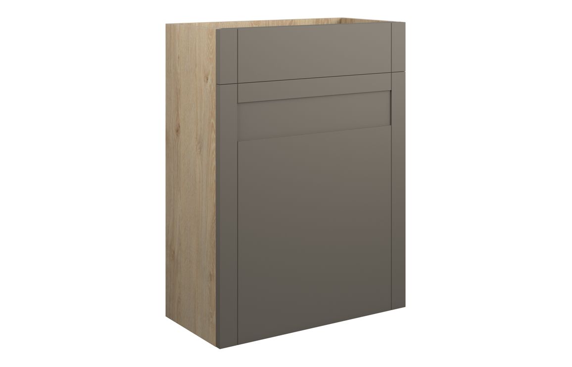 Verity 600mm Standard WC Unit - Matt Stone (Oak Cab)