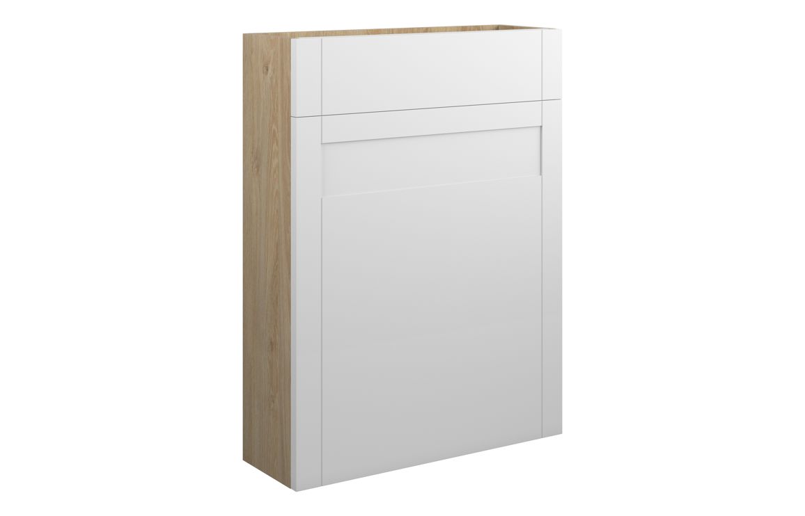 Verity 600mm Slim WC Unit - Matt White (Oak Cab)