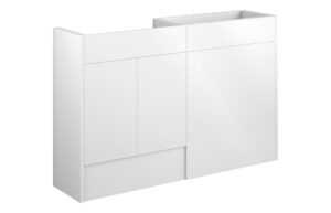 Truro 1236mm Standard Basin & WC Unit Pack - White Gloss (Oak Cab)