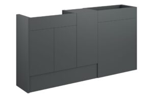 Truro 1536mm Standard Basin  WC & 1 Door Unit Pack - Matt Graphite Grey (Grey Cab)