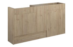 Truro 1536mm Standard Basin  WC & 1 Door Unit Pack - Havana Oak (Grey Cab)