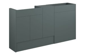 Truro 1536mm Standard Basin  WC & 1 Door Unit Pack - Matt Green (Grey Cab)