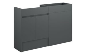 Tewin 1236mm Standard Basin & WC Unit Pack - Matt Graphite Grey (Grey Cab)