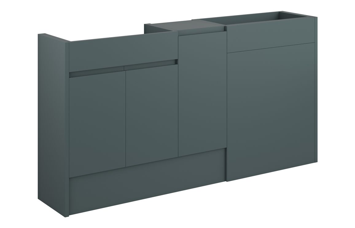 Tewin 1536mm Standard Basin WC & 1 Door Unit Pack - Matt Green Camo (Grey Cab)