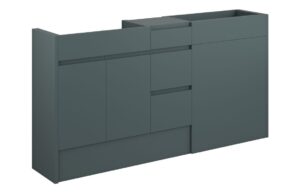 Tewin 1536mm Standard Basin  WC & 3 Drawer Unit Pack - Matt Green Camo (Grey Cab)