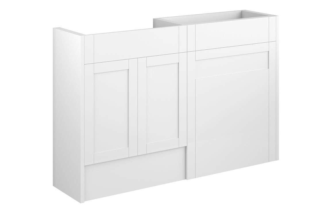 Verity 1236mm Standard Basin & WC Unit Pack - Matt White (Grey Cab)