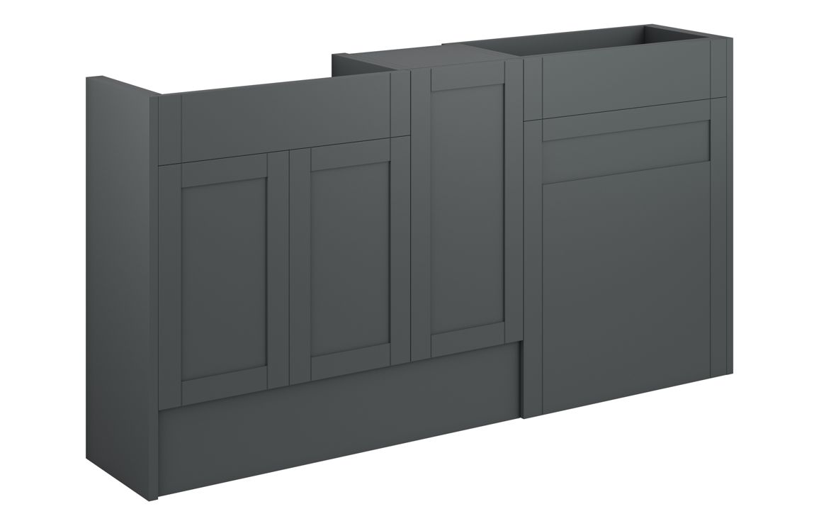Verity 1536mm Standard Basin WC & 1 Door Unit Pack - Matt Graphite Grey (Grey Cab)