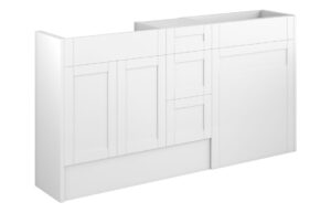 Verity 1536mm Standard Basin  WC & 3 Drawer Unit Pack - Matt White (Grey Cab)