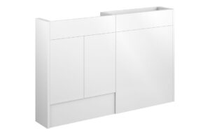 Truro 1236mm Slim Basin & WC Unit Pack - White Gloss (Grey Cab)
