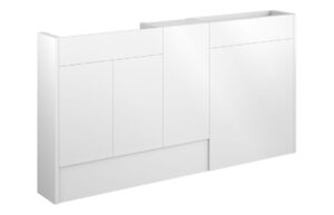 Truro 1536mm Slim Basin  WC & 1 Door Unit Pack - White Gloss (Grey Cab)