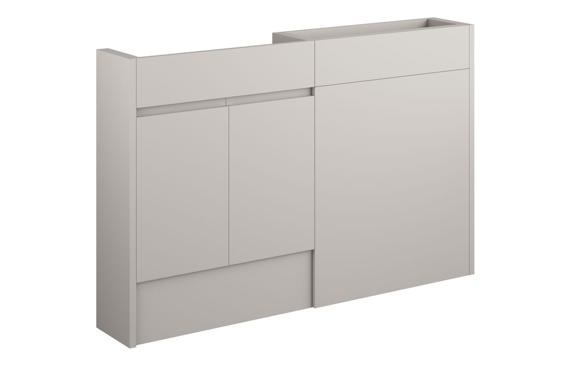 Tewin 1236mm Slim Basin & WC Unit Pack - Matt Dove Grey (Grey Cab)