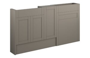 Verity 1536mm Slim Basin  WC & 1 Door Unit Pack - Matt Stone (Grey Cab)