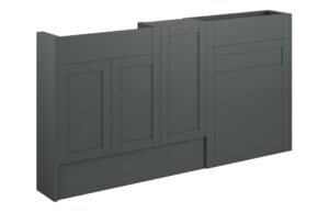 Verity 1536mm Slim Basin  WC & 1 Door Unit Pack - Matt Graphite Grey (Grey Cab)