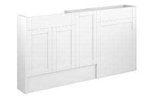Verity 1536mm Slim Basin  WC & 1 Door Unit Pack - Matt White (Grey Cab)