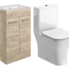 Malvern 510mm Floor Standing Unit & Close Coupled WC Pack - Oak