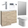 Henlow 1000mm Furniture & BTW WC Pack - Oak (RH)