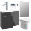 Henlow 1000mm Furniture & BTW WC Pack - Anthracite Gloss (RH)