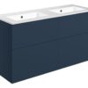 Cuffley 1210mm Wall Hung 4 Drawer Basin Unit & 2TH Basin - Matt Deep Blue