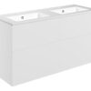 Cuffley 1210mm Wall Hung 4 Drawer Basin Unit & 2TH Basin - Matt White