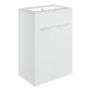 Malvern 610mm Floor Standing 2 Door Basin Unit & 0TH Thin Edge Basin - White Gloss