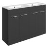 Malvern 1210mm Floor Standing 4 Door Basin Unit & 0TH Thin Edge Basin - Anthracite Gloss