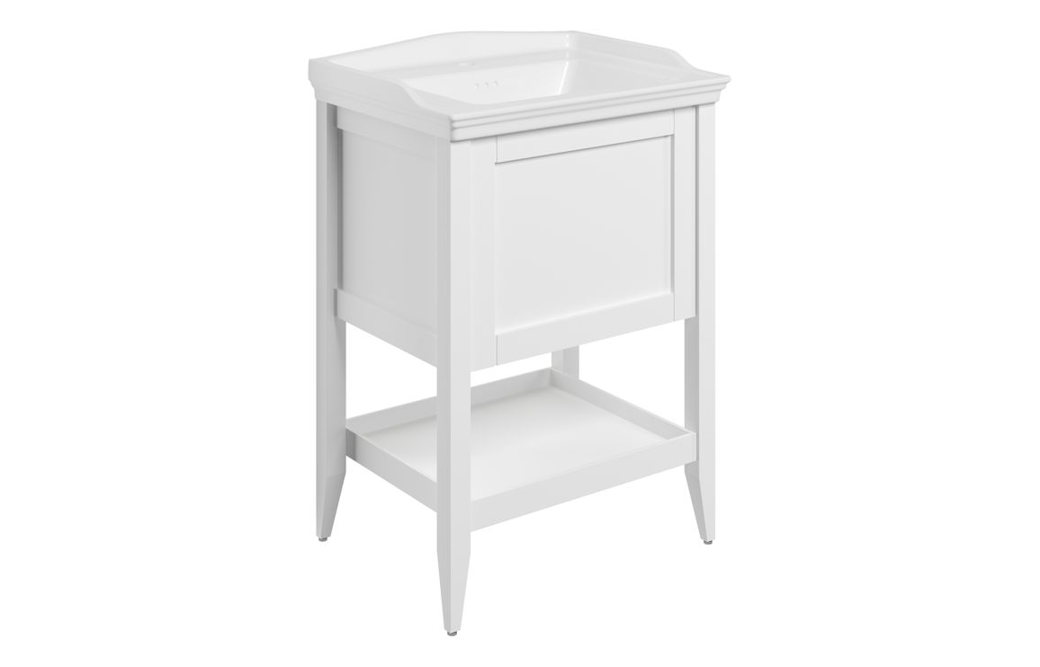 Codicote 650mm Floor Standing 1 Drawer Basin Unit w/Basin - Matt White
