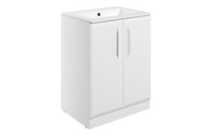 Baldock 615mm Floor Standing 2 Door Basin Unit w/1TH Basin - Matt White