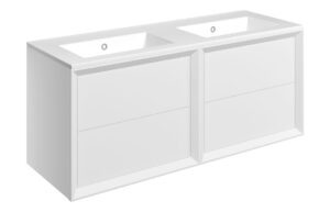 Harpenden 1210mm Wall Hung 4 Drawer Basin Unit & 0TH Thin Edge Basin - Matt White