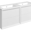 Harpenden 1210mm Wall Hung 4 Drawer Basin Unit & 2TH Thin Edge Basin - Matt White