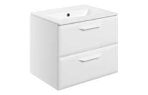 Baldock 615mm Wall Hung 2 Drawer Basin Unit w/0TH Basin - Matt White