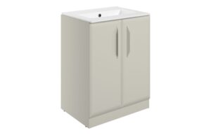 Baldock 615mm Floor Standing 2 Door Basin Unit w/0TH Basin - Matt Latte