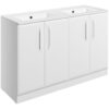 Baldock 1210mm Floor Standing 4 Door Basin Unit w/2TH Basin - Matt White