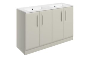 Baldock 1210mm Floor Standing 4 Door Basin Unit w/2TH Basin - Matt Latte