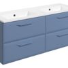 Baldock 1210mm Wall Hung 4 Drawer Basin Unit w/0TH Basin - Matt Misty Blue