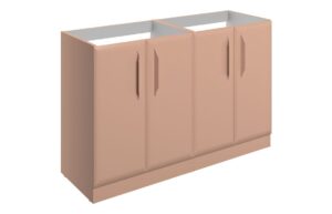 Baldock 1180mm Floor Standing 4 Door Basin Unit (No Top) - Matt Apricot