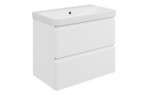 Gosmore 805mm Wall Hung 2 Drawer Basin Unit & 1TH Basin - Matt White