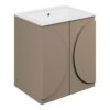 Hitchin 610mm Floor Standing 2 Door Basin Unit & 1TH Basin - Matt Taupe