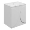 Hitchin 610mm Floor Standing 2 Door Basin Unit & 0TH Basin - Matt White