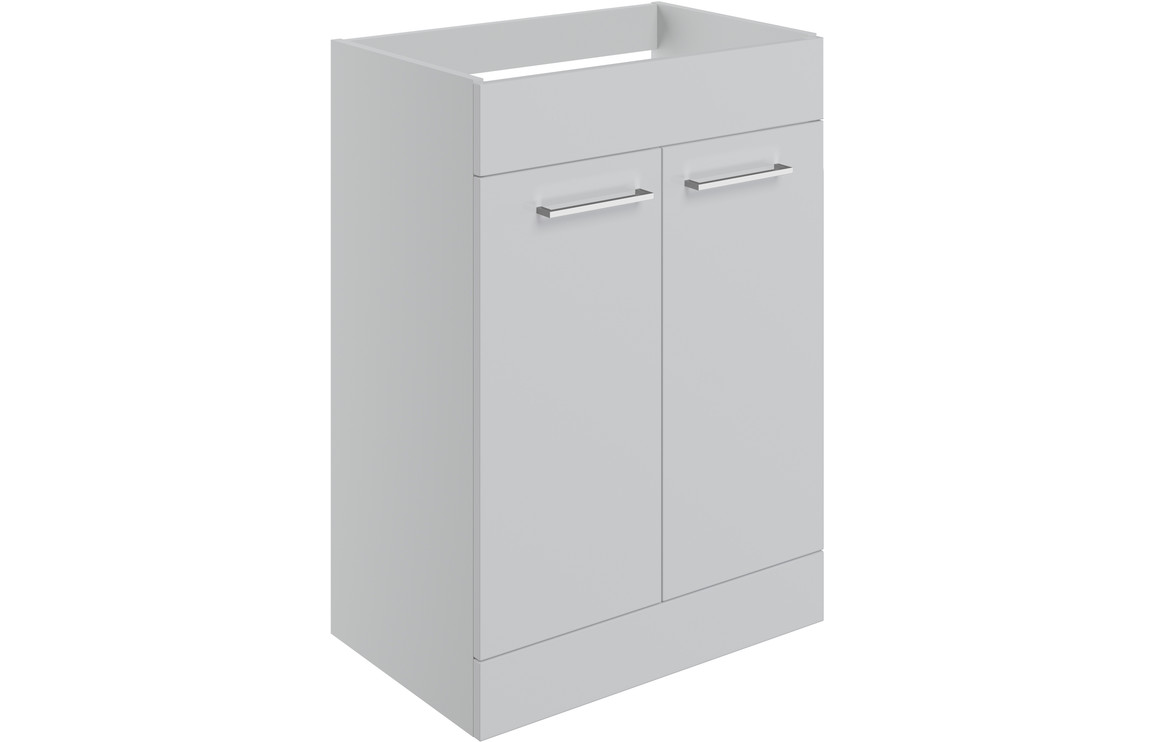 Malvern 590mm Floor Standing 2 Door Basin Unit (No Top) - Grey Gloss