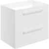 Malvern 590mm Wall Hung 2 Drawer Basin Unit (No Top) - White Gloss