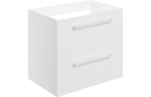 Malvern 590mm Wall Hung 2 Drawer Basin Unit (No Top) - White Gloss