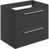 Malvern 590mm Wall Hung 2 Drawer Basin Unit (No Top) - Anthracite Gloss