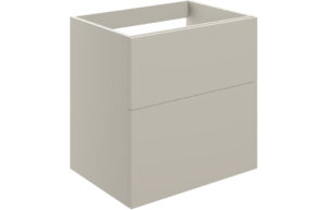 Cuffley 590mm Wall Hung 2 Drawer Basin Unit (No Top) - Matt Latte