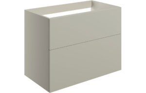 Cuffley 790mm Wall Hung 2 Drawer Basin Unit (No Top) - Matt Latte