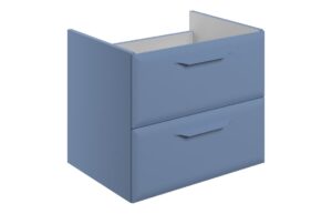 Baldock 600mm Wall Hung 2 Drawer Basin Unit (No Top) - Matt Misty Blue