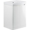 Hertford 605mm 2 Door Floor Standing Basin Unit - White Gloss