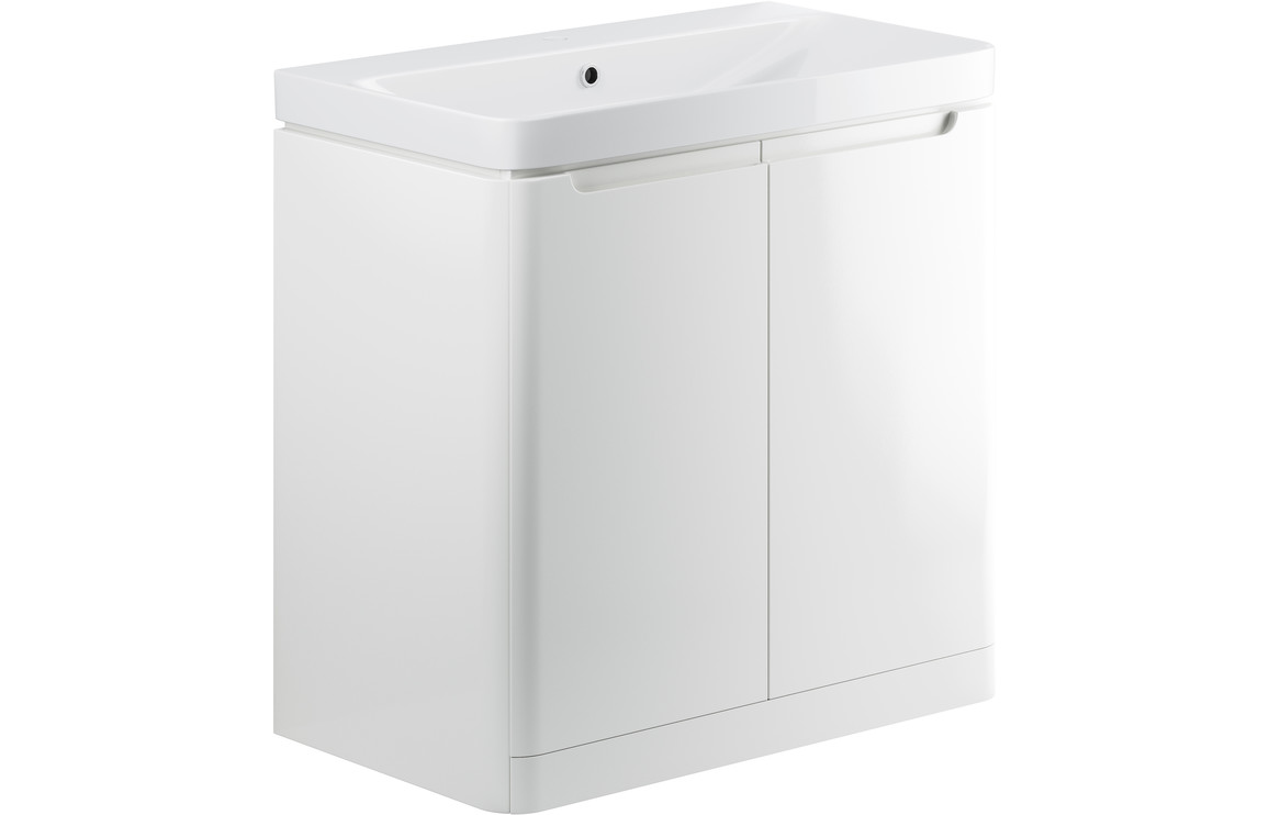 Hertford 805mm 2 Door Floor Standing Basin Unit - White Gloss