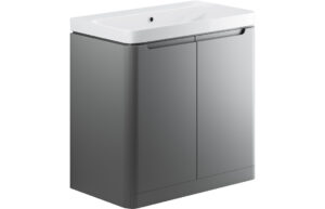 Hertford 805mm 2 Door Floor Standing Basin Unit - Matt Grey