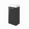 Malvern 410mm Floor Standing 1 Door Basin Unit & 1TH Basin - Anthracite Gloss